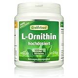 L-Ornithin, 500 mg, hochdosiert, 120 Kapseln, vegan - wichtige Aminosäure. Hergestellt durch Fermentation. OHNE künstliche Zusätze, ohne Gentechnik. Vegan.