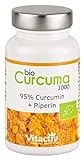 BIO Kurkuma Kapseln (60 Kapseln/nur 1 Kapsel am Tag) 95% Curcumin + Piperin für eine deutlich bessere Aufnahme von Curcuma, Nahrungsergänzungsmittel mit EU Bio-Siegel, hergestellt in Deutschland