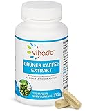 Vihado Grüner Kaffee Extrakt – hochdosiert mit 50% Chlorogensäure – natürliches veganes Nahrungsergänzungsmittel – Grüne Kaffeebohnen ohne künstliche Zusätze – 100 Kapseln