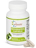 Vihado Resveratrol Kapseln – vegane Kapseln mit Resveratrol hochdosiert (150 mg / Kapsel) – vielseitiges Nahrungsergänzungsmittel ohne künstliche Zusatzstoffe – 90 Kapseln