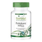Folsäure 800µg - Für Kinderwunsch, Schwangerschaft & Stillzeit - VEGAN - Hochdosiertes Vitamin B9-250 Tabletten