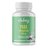 Vitabay PABA (Vitamin B10) 1000 mg PRO Tablette • 120 vegetarische Tabletten • Para-Amino-Benzoesäure • Hochdosiert • Bioverfügbar • Mit Langzeitwirkung • Made in Germany
