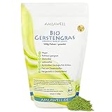 Amlawell Bio Gerstengras Pulver - Vegan - Superfood - mit Vitalstoffen - aus deutscher Herstellung - DE-ÖKO-039