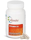 Vihado Vitamin D3 Kapseln – hochdosiertes Vitamin D mit 300% des Tagesbedarfs nach NRV – Nahrungsergänzungsmittel mit reinem Vitamin D3 – 90 Kapseln