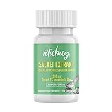 Vitabay Salbei Extrakt | 90 vegane Kapseln | Hochdosiert mit 1900 mg pro Kapsel | Salvia officinalis | Laborgeprüft & hergestellt aus hochwertigen Rohstoffen