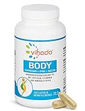 Vihado Body – hochdosierte Chitosan Kapseln – normaler Stoffwechsel mit Zink – Vitamin C zur Verringerung von Müdigkeit & Ermüdung – Fitness-Ziele erreichen – 100 Kapseln