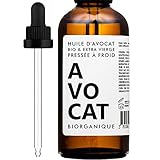 Avocadoöl Bio für Haut & Haar - 50 ml - 100% Bio, Rein, Natürlich & Kaltgepresst - in Amber Glas-Flasche