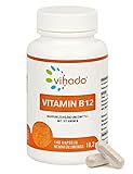 Vihado B12 Methylcobalamin – hochdosiertes Vitamin B12 mit bester Bioverfügbarkeit – veganer Vitamin B Komplex mit Folsäure und Vitamin B6 zur Nahrungsergänzung – 140 Kapseln