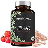 Bio Vitamin C (120 Kapseln) - Vergleichssieger 2019* - natürlich Bio zertifiziertes Acerola Extrakt - ohne Zusatzstoffe - Natürliche Flavonoide & Laborgeprüft Aus Deutschland